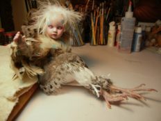 the bluebird prep feathered art doll in progress
