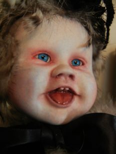joyful porcelain babydoll head repaint blue eyes