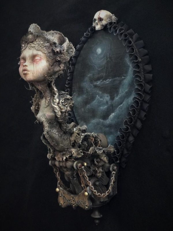 mixed media assemblage art doll ghostly ship figurehead