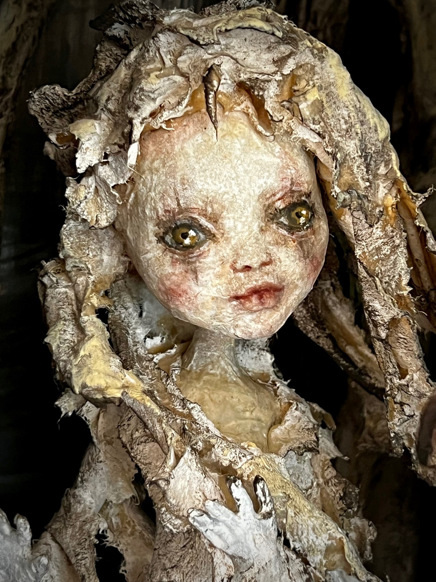 close-up Shadowlands by Stefanie Vega maiden hand painted doll