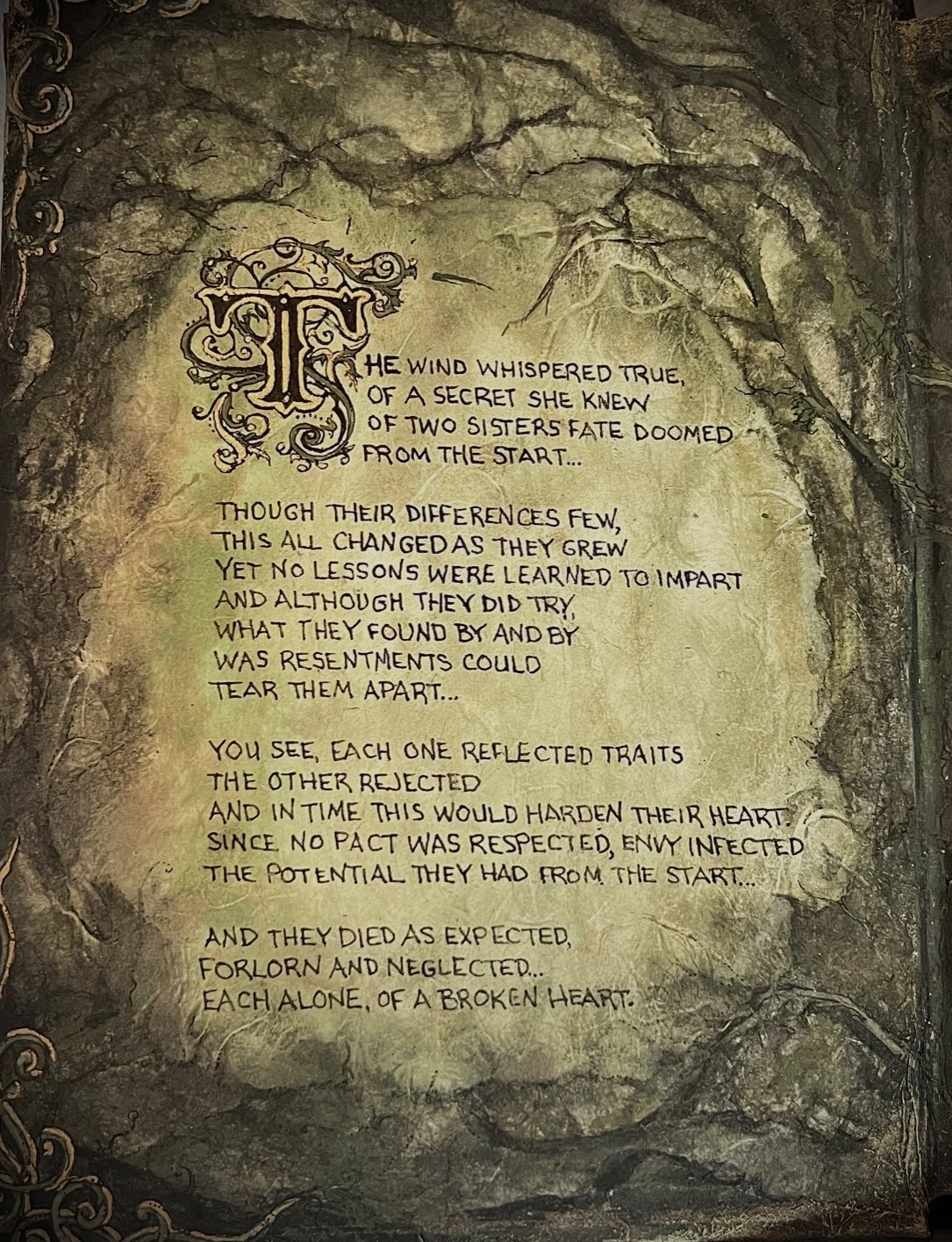 close-up A Cautionary Tale by Stefanie Vega paper mache book diorama gothic fairytale art hand-painted poem