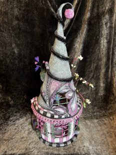 miniature fairy house mixed media art