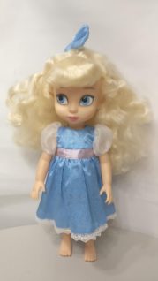 disney princess doll blond ringlets with blue dress